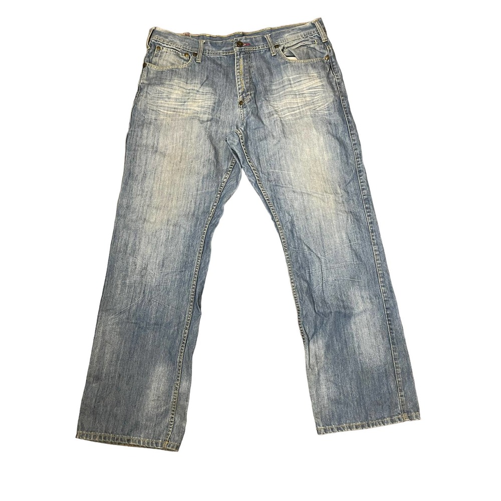 Konvict Men's Jeans Relaxed Fit Straight Leg‎ Cotton Hi-Rise Light Wash Denim 40